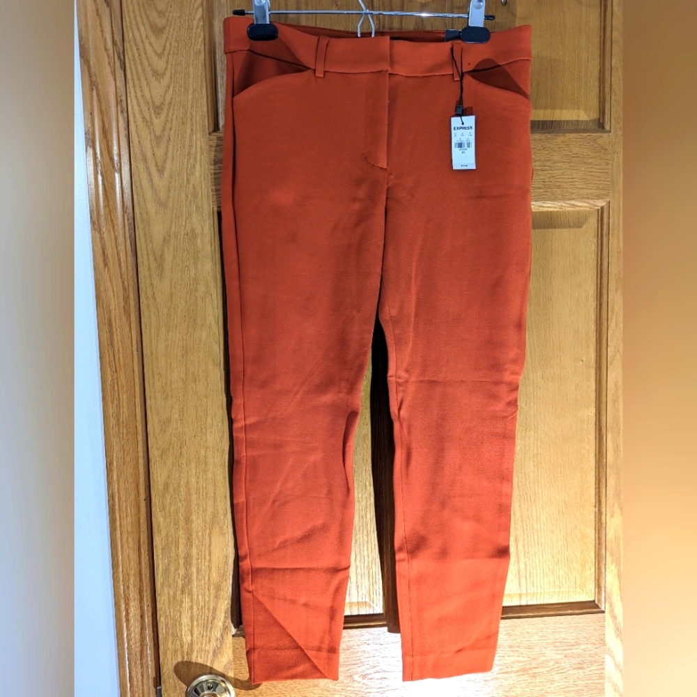 Express pants, 8 short, burnt orange